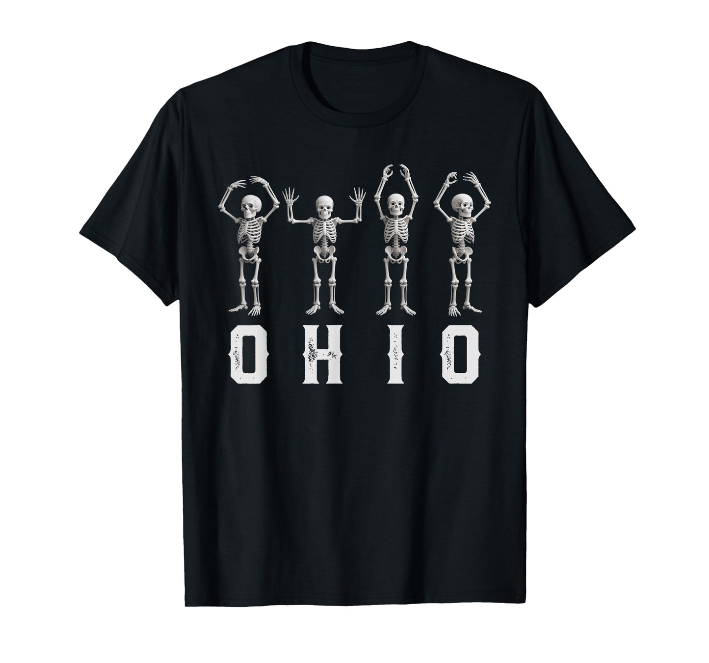 Funny O-H-I-O State Skeleton Ohio Vintage Halloween Women T-Shirt