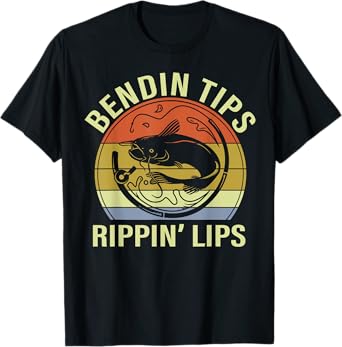 Bendin Tips Rippin Lips funny fishing T-Shirt