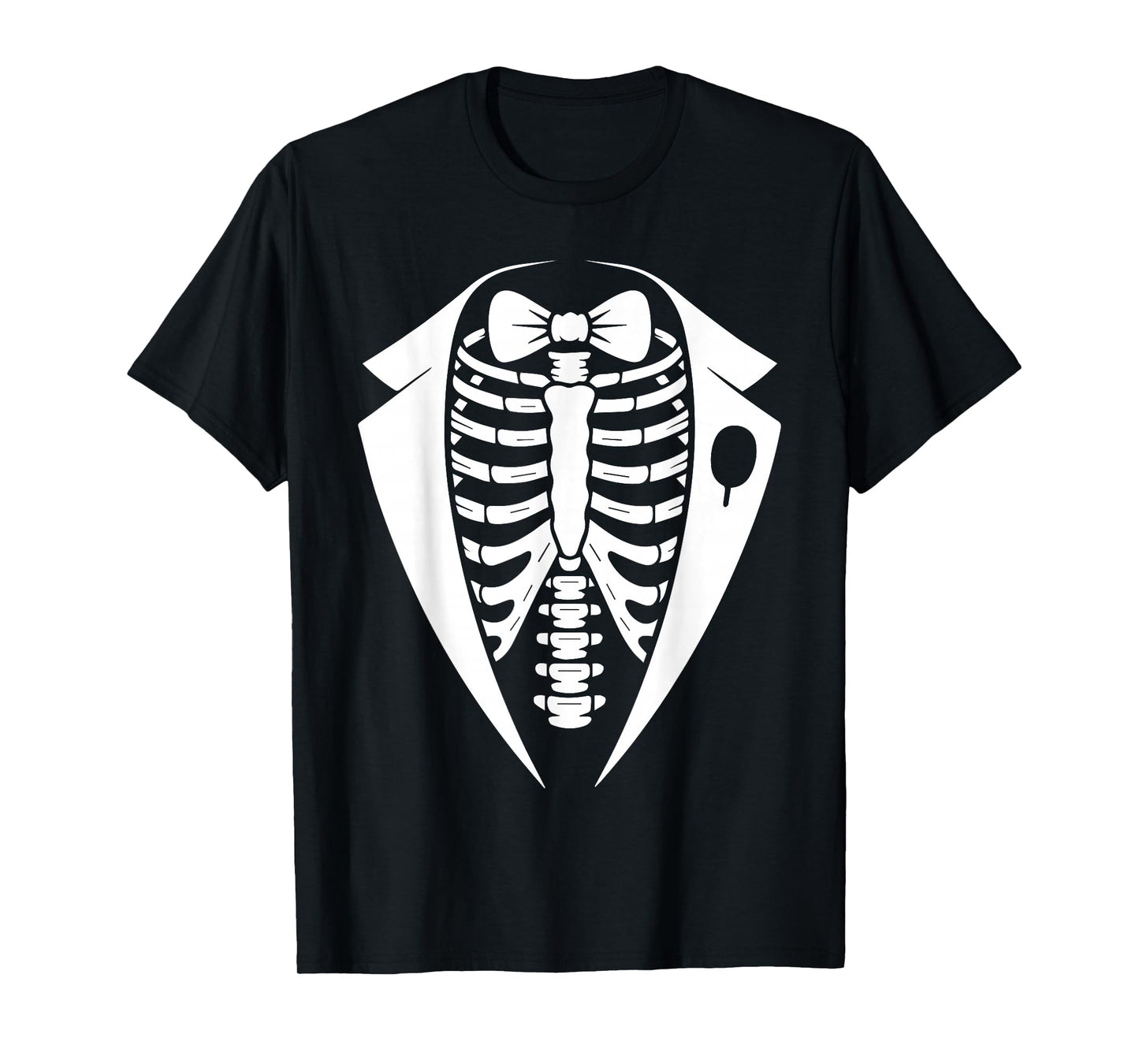 Tuxedo Skeleton Rib Cage Funny Halloween Costume Style Men T-Shirt