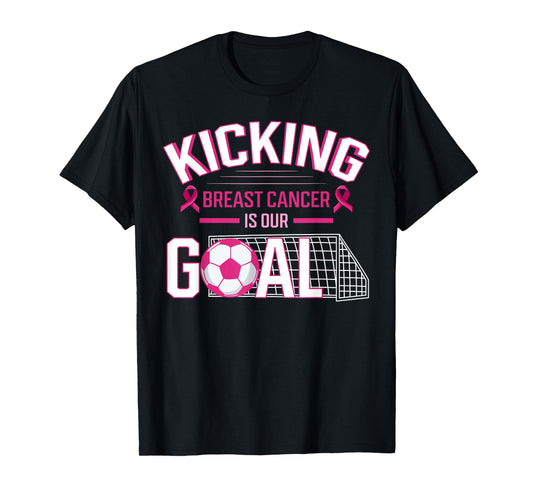Breast Cancer Soccer Ball Goal Pink Ribbon Mammogram Sport T-Shirt