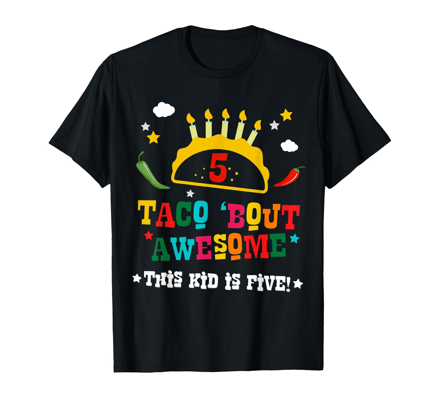 5th Birthday Taco Bout Awesome Shirt for Boys Party Tee Gift T-Shirt