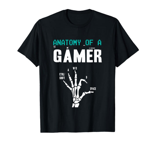 Anatomy of A Gamer Skeleton Hand Funny T-Shirt