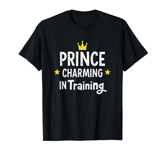 Prince Charming In Training Halloween T-Shirt - Black, Small, Unisex-Adults, Short Sleeve, T-Shirt