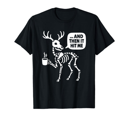 Deer Skeleton Pun Men Women Kids Funny Halloween T-Shirt