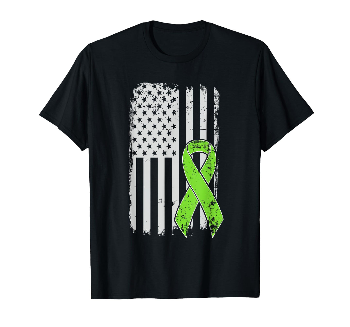 Non-Hodgkins Lymphoma Awareness - Vintage USA American Flag T-Shirt