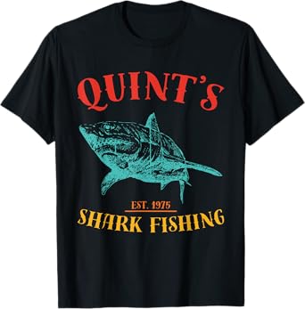Quint’s Shark est. 1975 Fishing Funny Retro Fishing T-Shirt