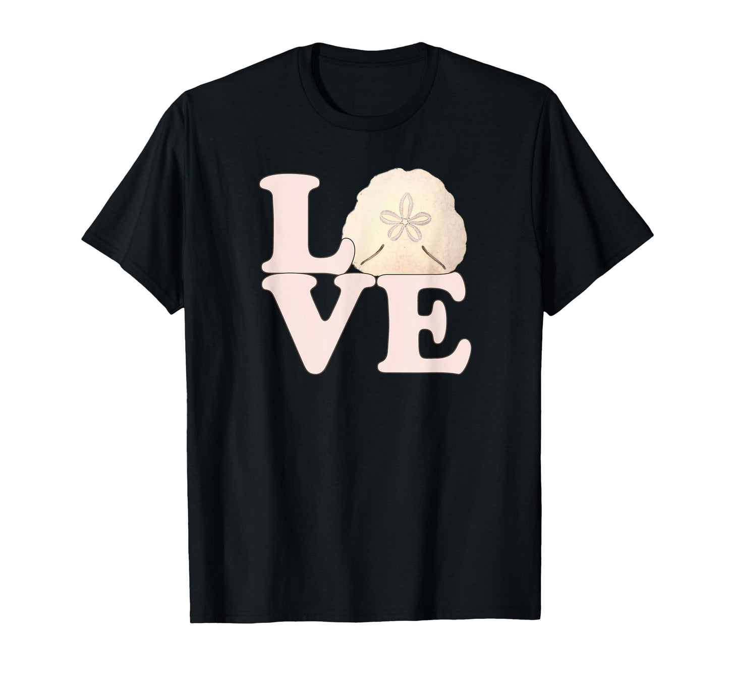 Sand Dollar Shell Vintage Illustration Stacked LOVE T-Shirt