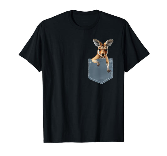 Cute Kangaroo in Pocket Shirt for Men, Women, Kids T-Shirt
