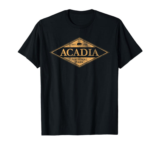Acadia National Park Maine Bear Graphic Mens Womens Hiking T-Shirt