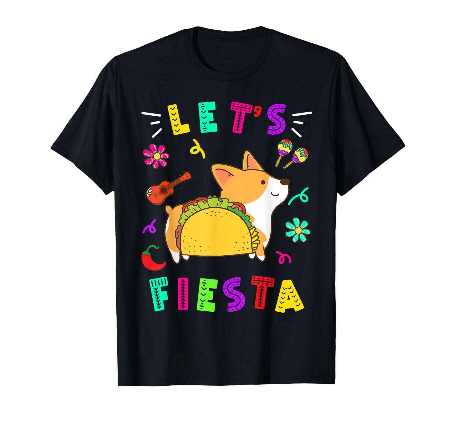 Cinco De Mayo Corgi Let’s Fiesta Camisa 5 De Mayo Mexican T-Shirt