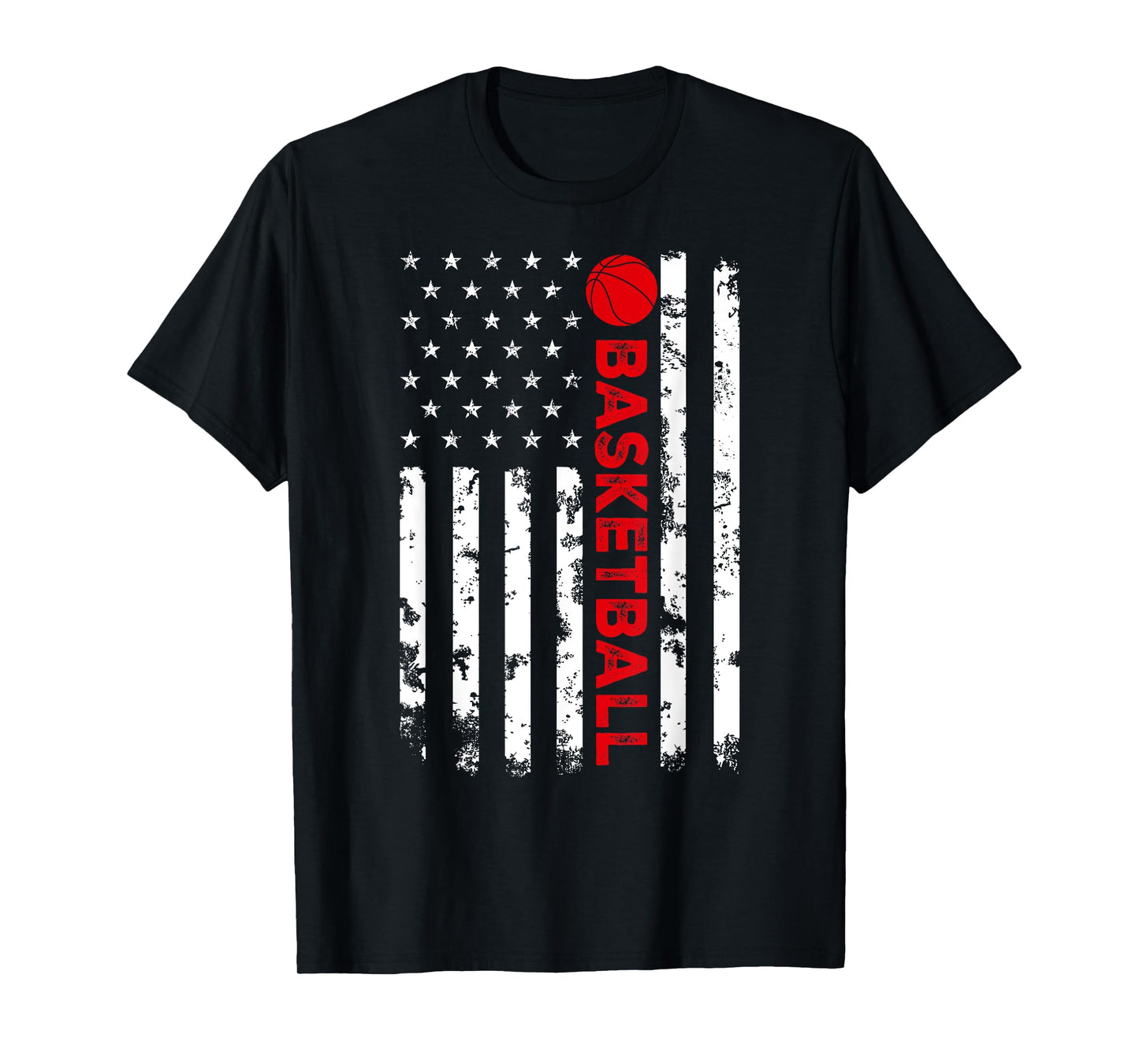 USA Flag Vintage Distressed Tee American Flag Basketball T-Shirt