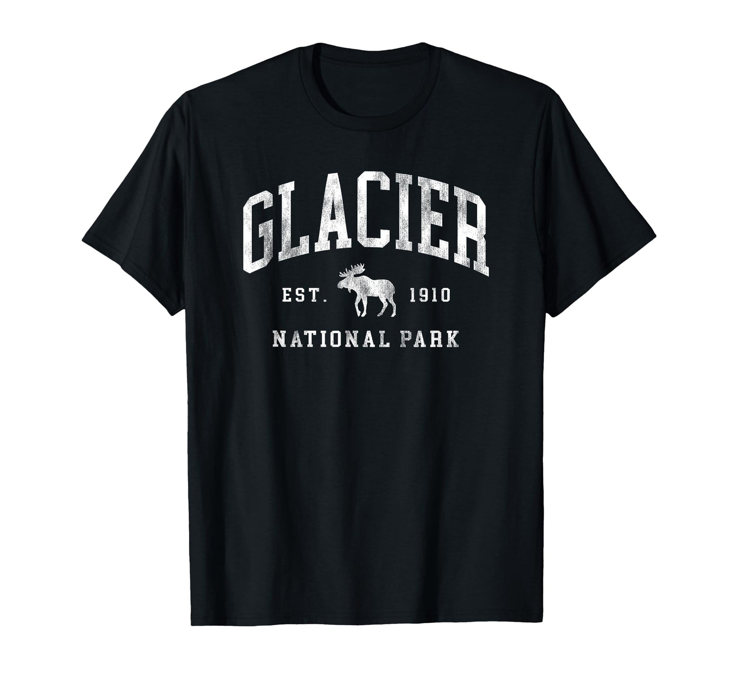 Retro Glacier National Park Est 1910 Mens Womens Hiking T-Shirt