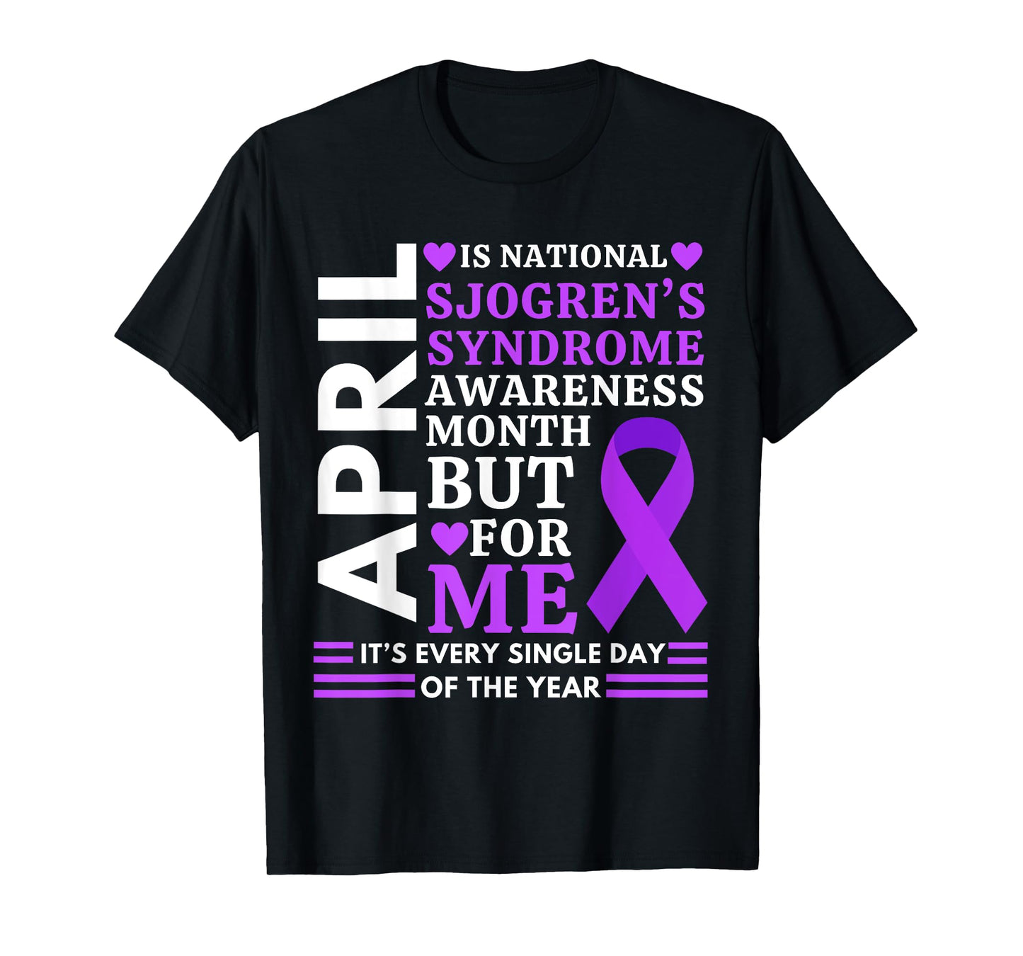 April Wear Purple Ribbon Sjögren's Syndrome Awareness T-Shirt