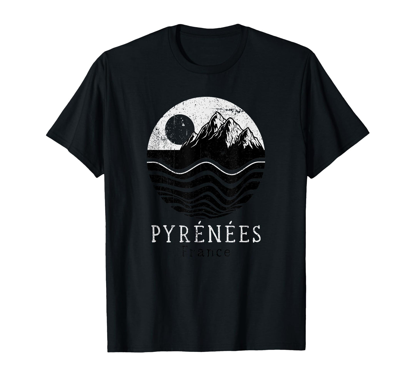 Pyrenees Vintage Mountains Hiking Camping France Retro T-Shirt
