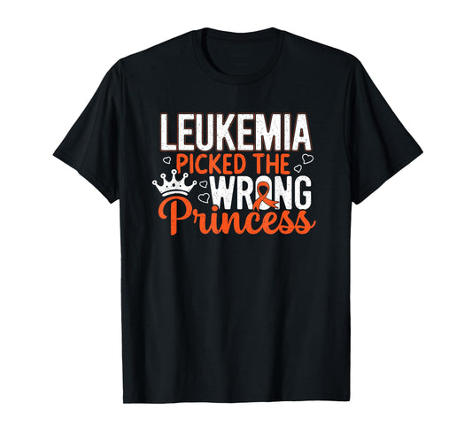 Leukemia Princess Orange Ribbon Awareness Survivor T-Shirt