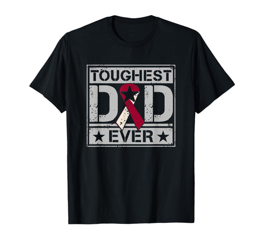 Mens Toughest Dad Ever - Head and Neck Cancer Awareness T-Shirt