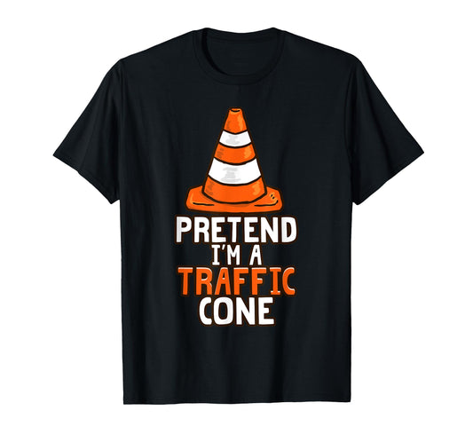 Retro I'm a Traffic Cone Lazy Halloween Costume Kids Adults T-Shirt