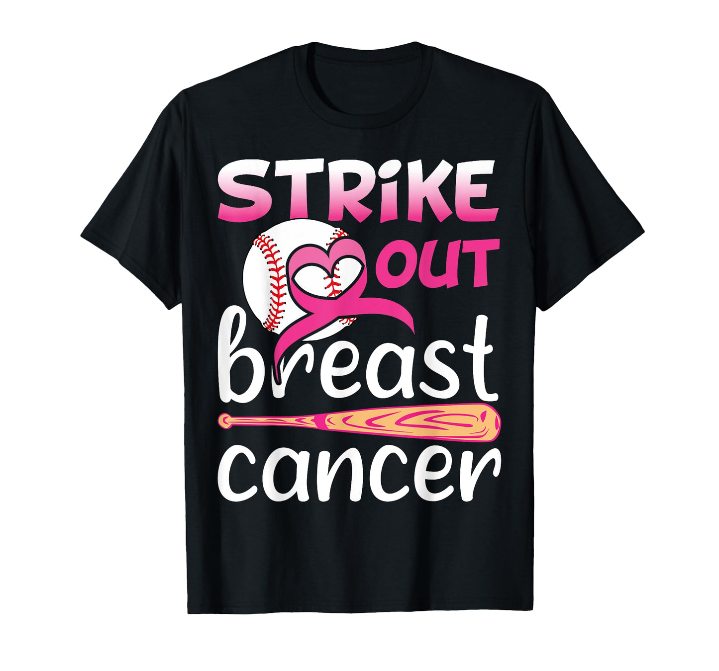 Strike Out Breast Cancer Awareness Baseball Softball Fighter T-Shirt