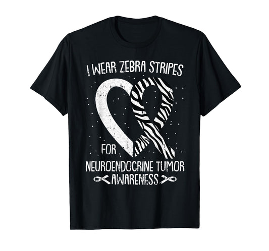 Zebra Ribbon Neuroendocrine Cancer Awareness NET Carcinoid T-Shirt