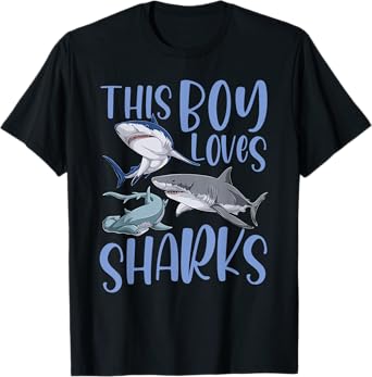 Shark Lover Kids This Boy Loves Sharks T-Shirt