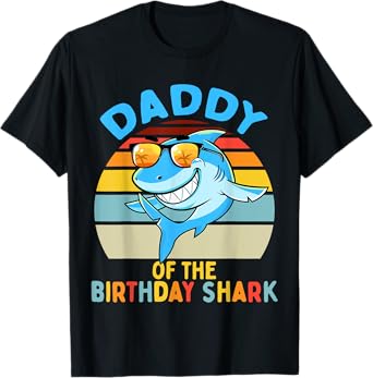 Daddy of the Shark Birthday Dad Matching Family T-Shirt