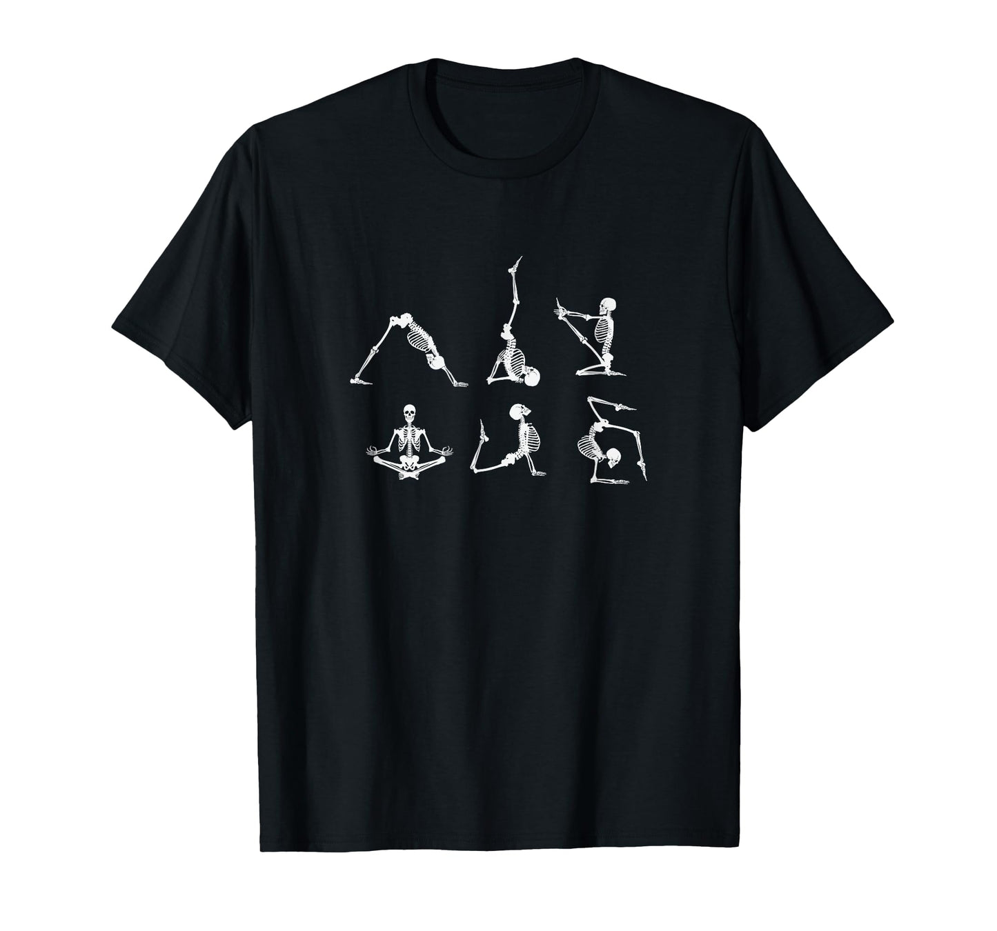 Skeleton Yoga Poses Funny Halloween Meditation T-Shirt