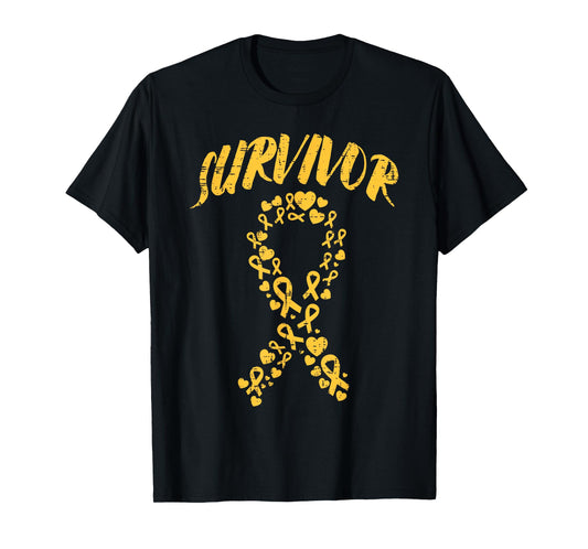 Childhood Cancer Ribbon Survivor Awareness Boys Girls Kids T-Shirt