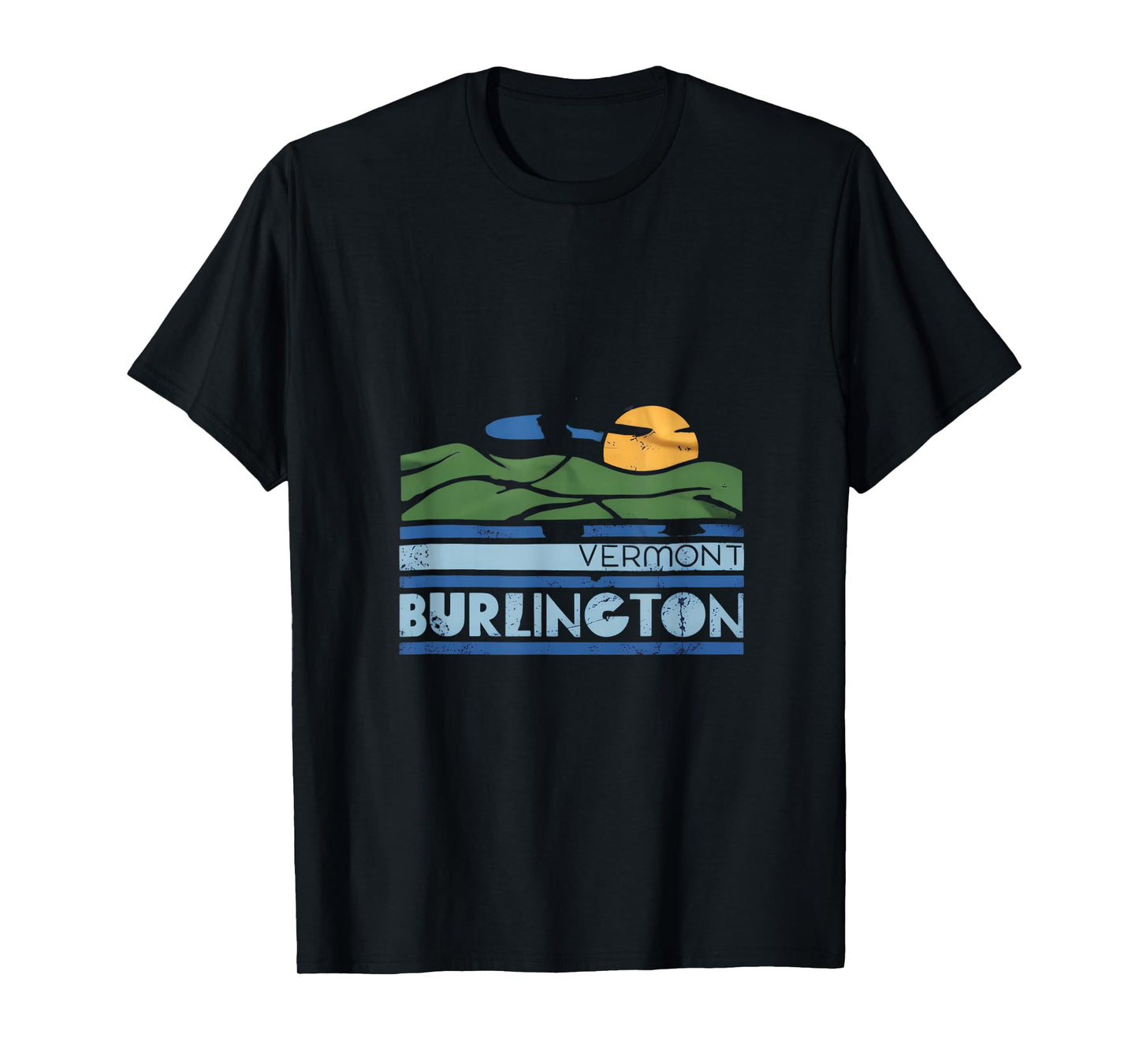 Vermont Burlington Retro Sunset Mountains T-Shirt