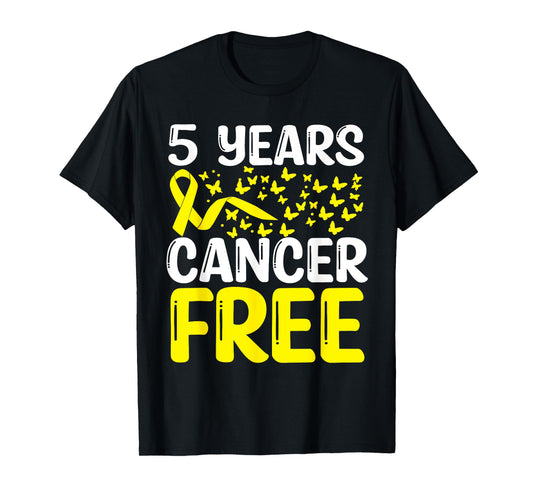 5 Years Childhood Cancer Free Neuroblastoma Survivor Ribbon T-Shirt
