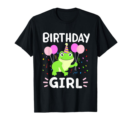 Cute Birthday Girl Frog Aesthetic Women Girls Kids Toddlers T-Shirt