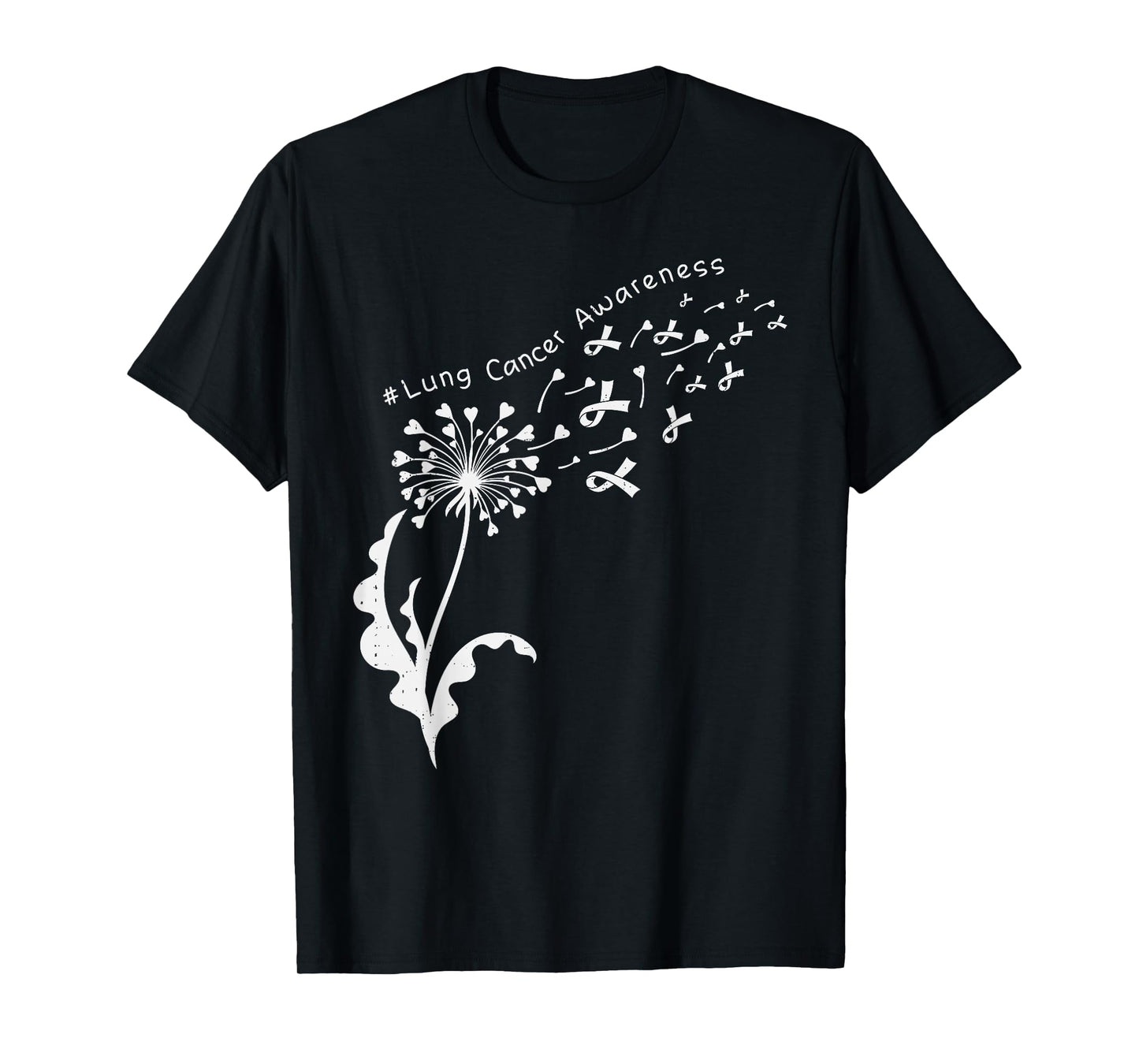 Dandelion Lung Cancer Awareness White Ribbon Support Womens T-Shirt