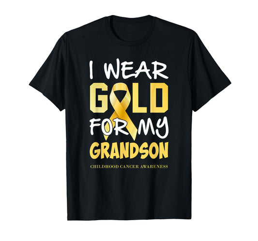 Childhood Cancer Awareness Gold For My Grandson T T-Shirt
