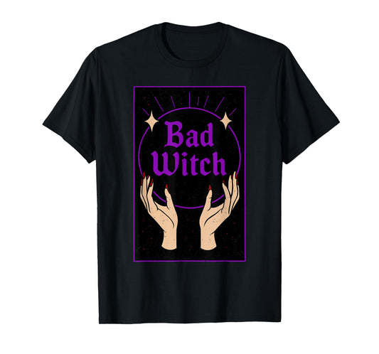 Bad Witch Halloween Funny Witchy Spooky Season Women T-Shirt
