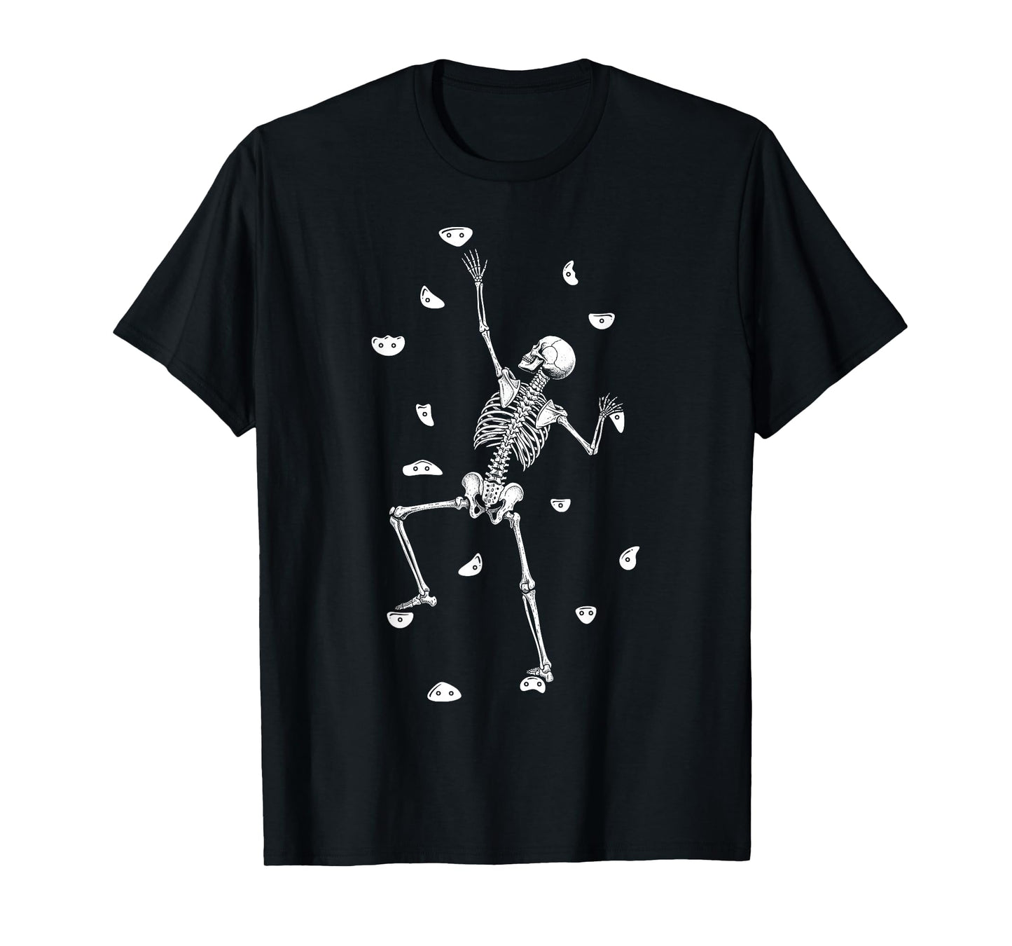 Rock Wall Climber Halloween Skeleton Funny Climbing Climbers T-Shirt