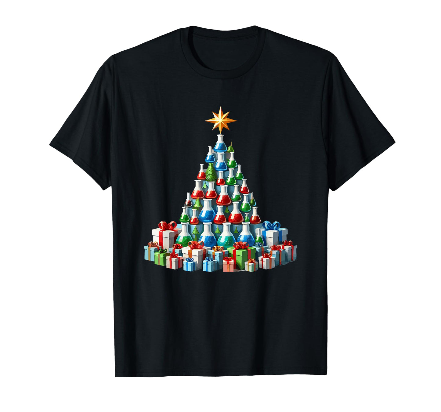 Christmas Tree Chemistry Beaker Scientist Science Chemist T-Shirt