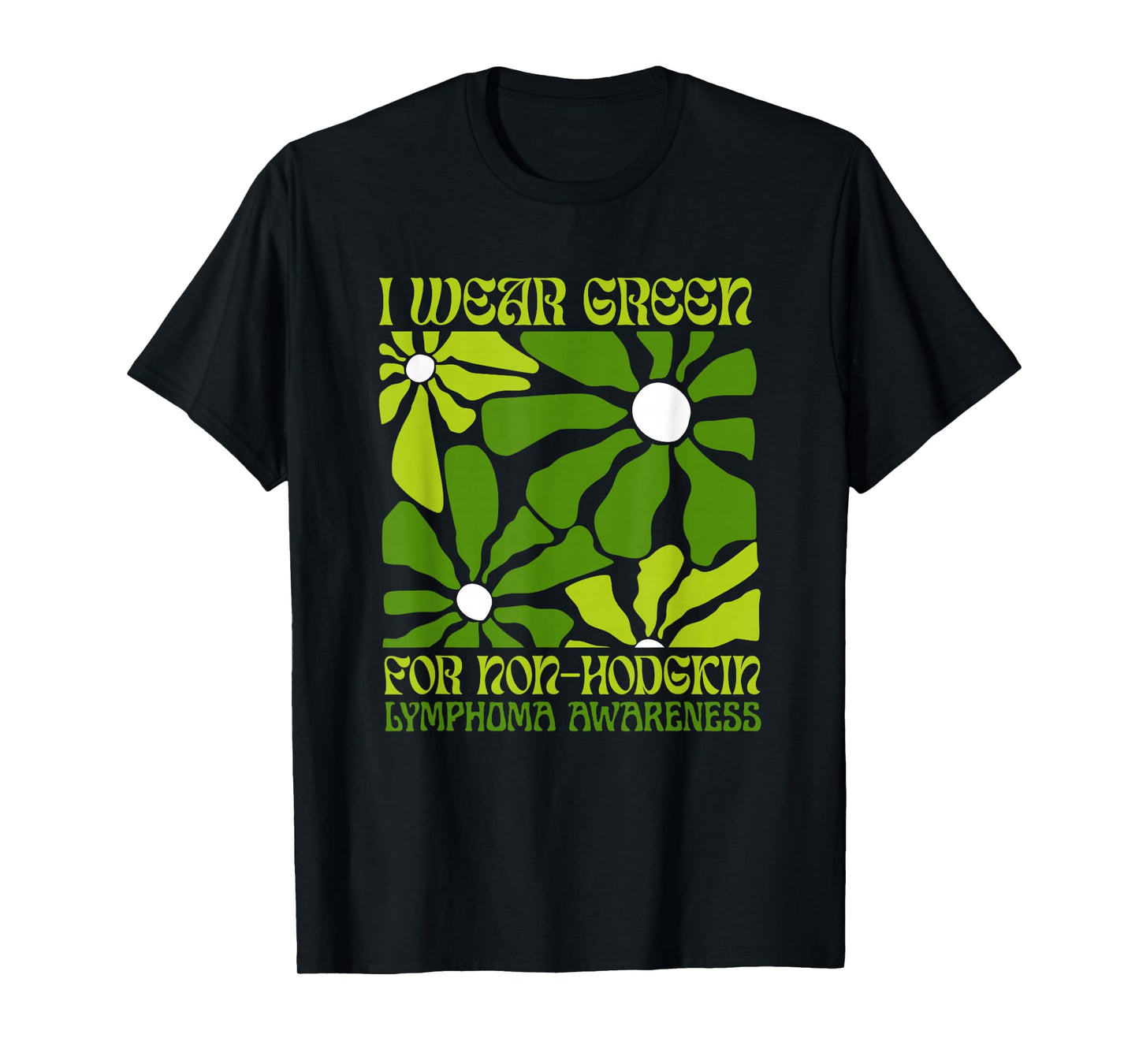 I Wear Lime Green Non-Hodgkin Lymphoma Awareness Floral T-Shirt