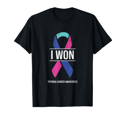 I Won Thyroid Cancer Awareness Thyroid Cancer Ribbon T-Shirt