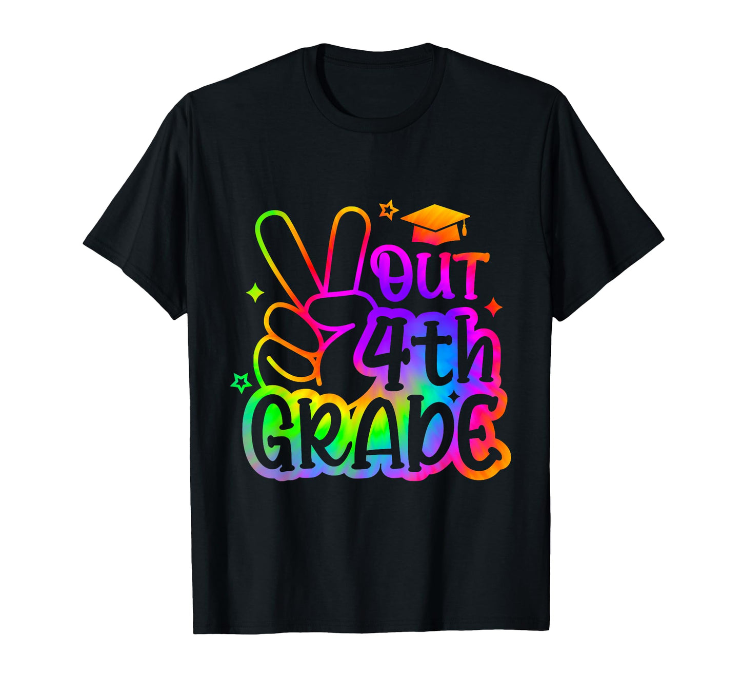 Peace Out 4th Grade Tie dye Last Day School 2025 T-Shirt