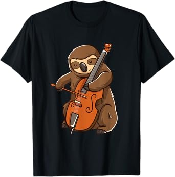 Cellist Sloth Cello Player Orchestra Music Animal Gift T-Shirt