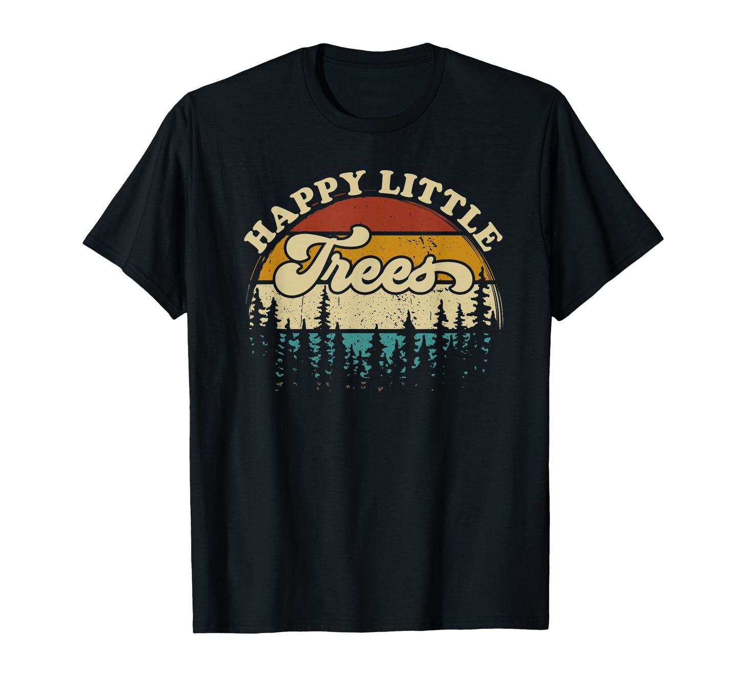 Happy little trees retro Style Camping forest vintage T-Shirt