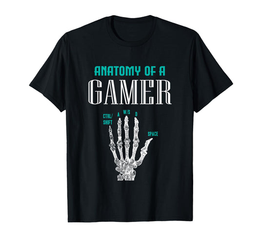 Anatomy of A Gamer Skeleton Hand Funny T-Shirt