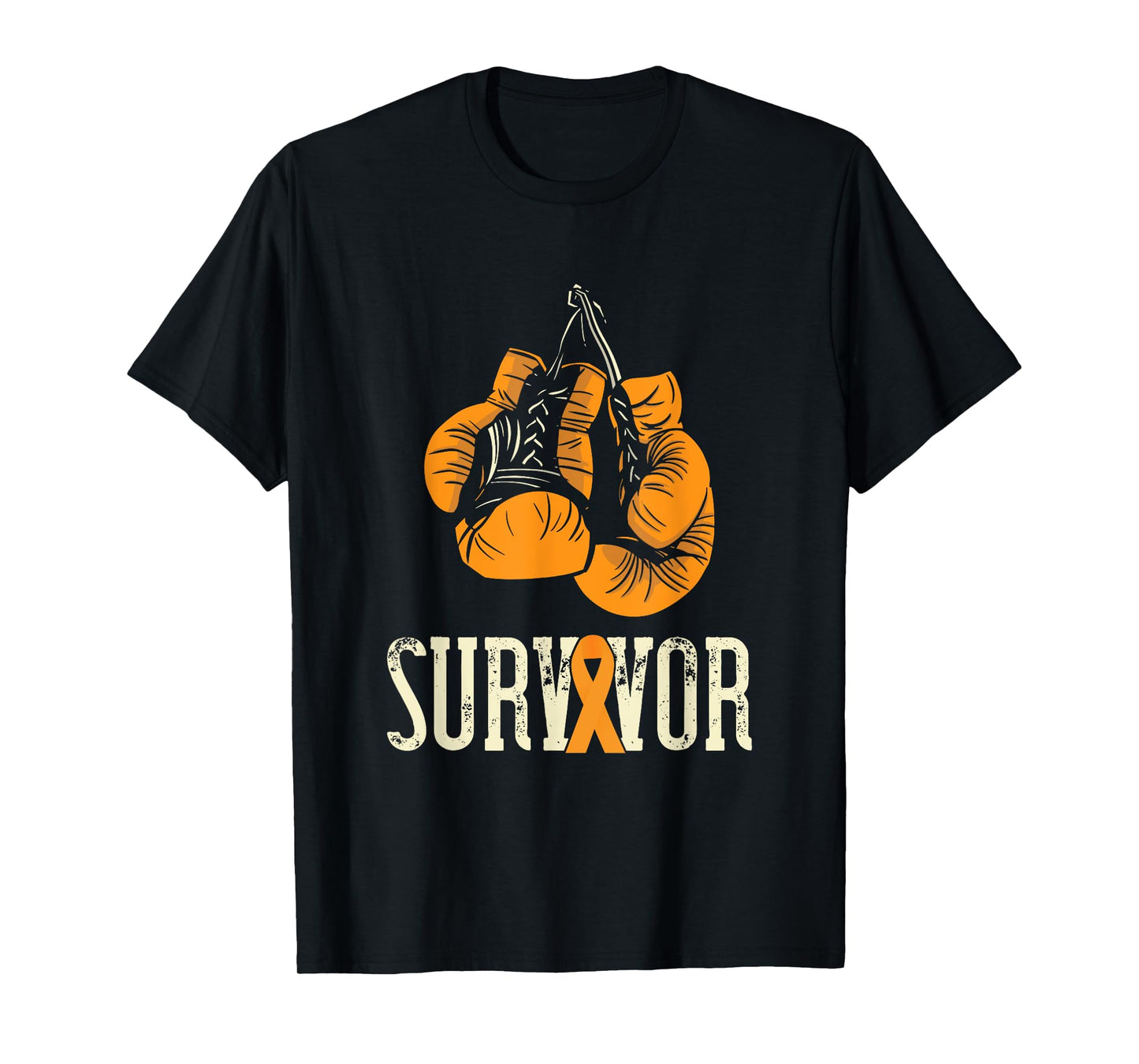Leukemia Survivor Boxing Orange Ribbon Leukemia Awareness T-Shirt