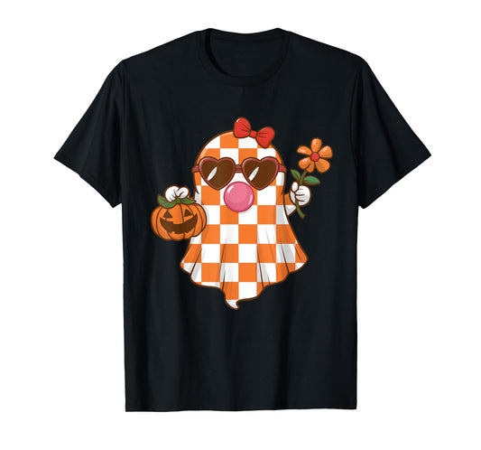 Cute Ghost Blowing Bubble Halloween Bougie Costume Girls Kid T-Shirt