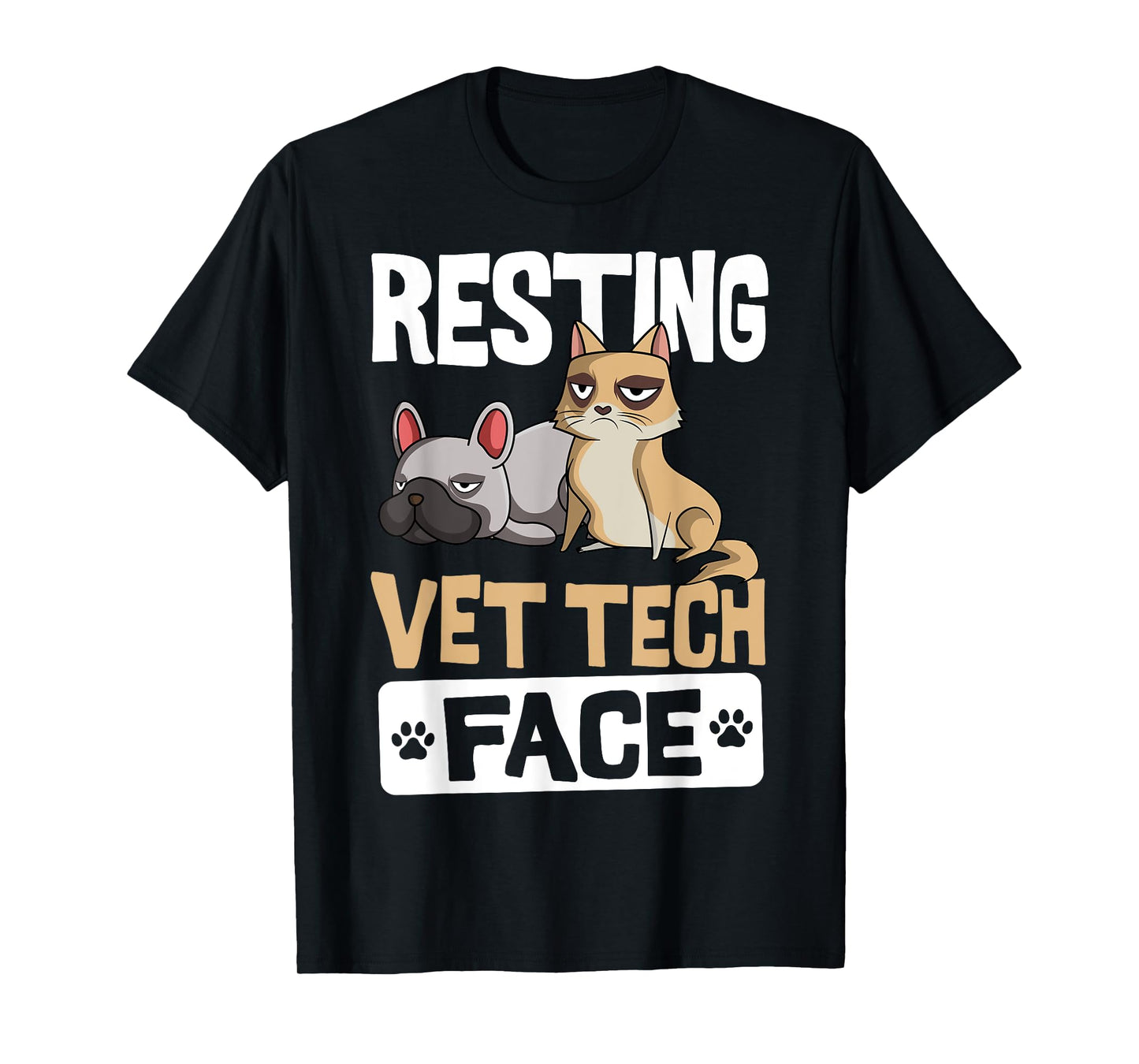 Resting Vet Tech Face Veterinary Assistant T-Shirt