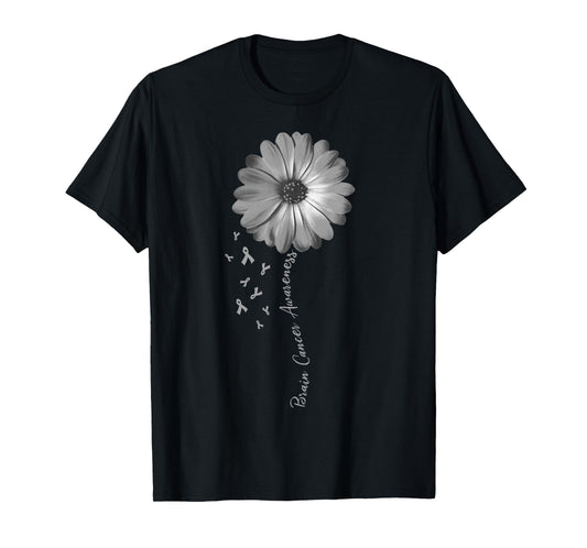 Daisy Flower Brain Cancer Awareness Gifts T-Shirt