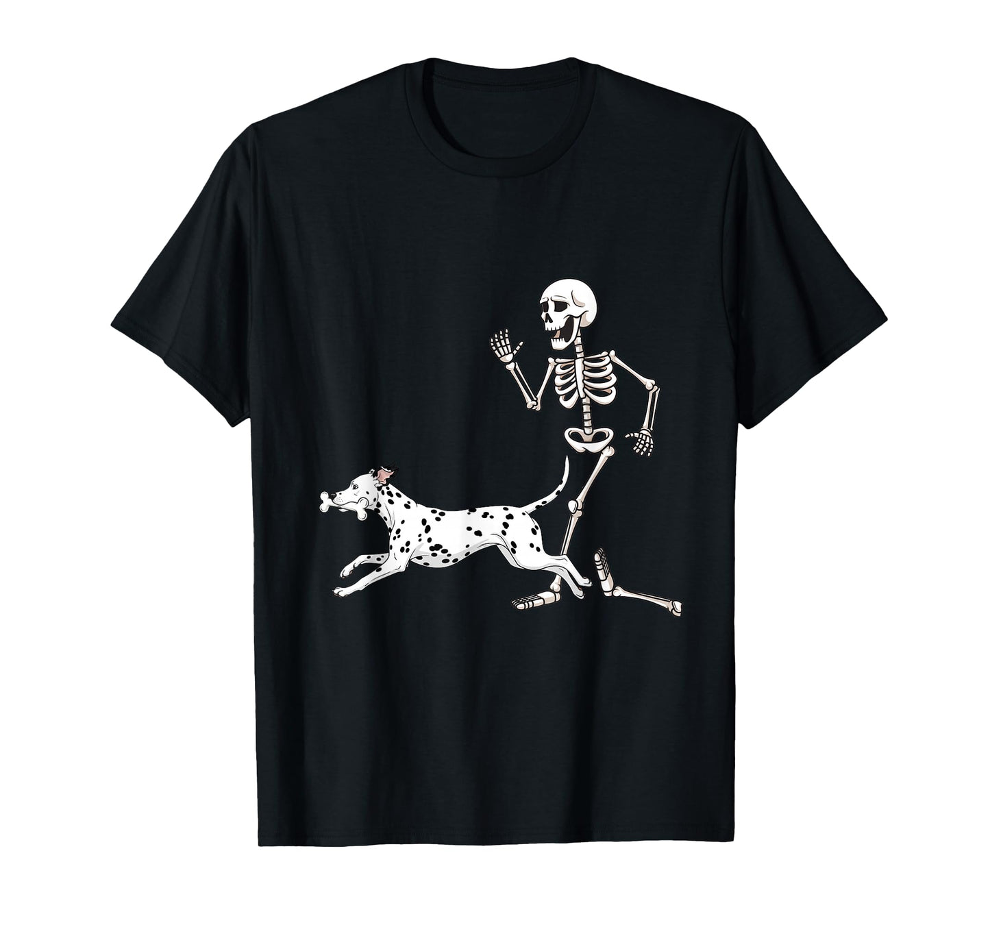 Funny Halloween Dalmatian and Skeleton T-Shirt