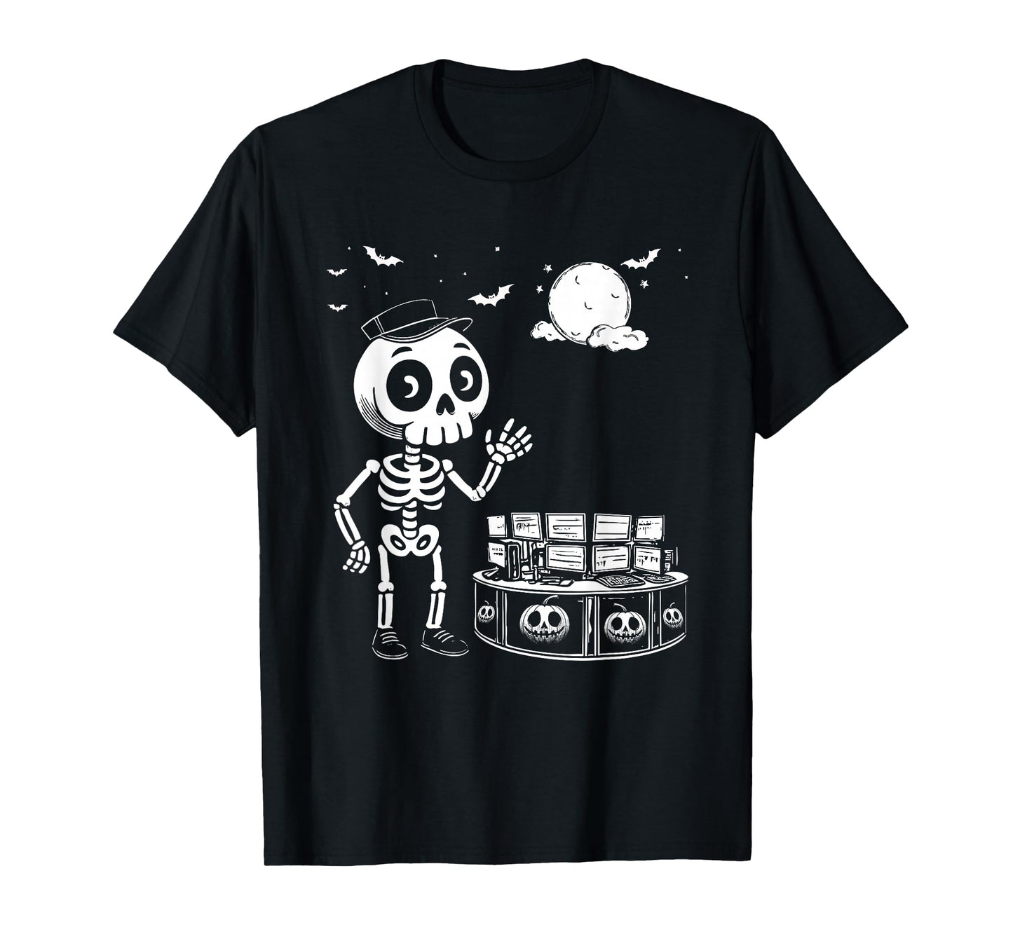 Funny borse Trading Skeleton for Halloween Spooky Season, T-Shirt
