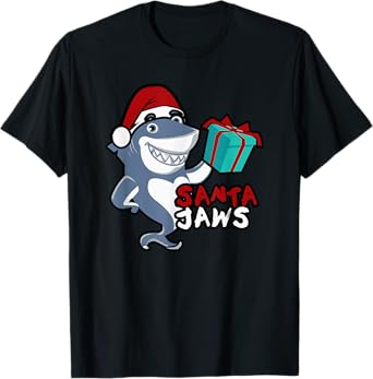 Cute Santa Jaws Family Christmas Pajamas Funny Shark Gifts T-Shirt