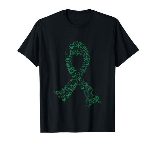 Liver Cancer Warrior Emerald Green Ribbon Awareness Gift T-Shirt