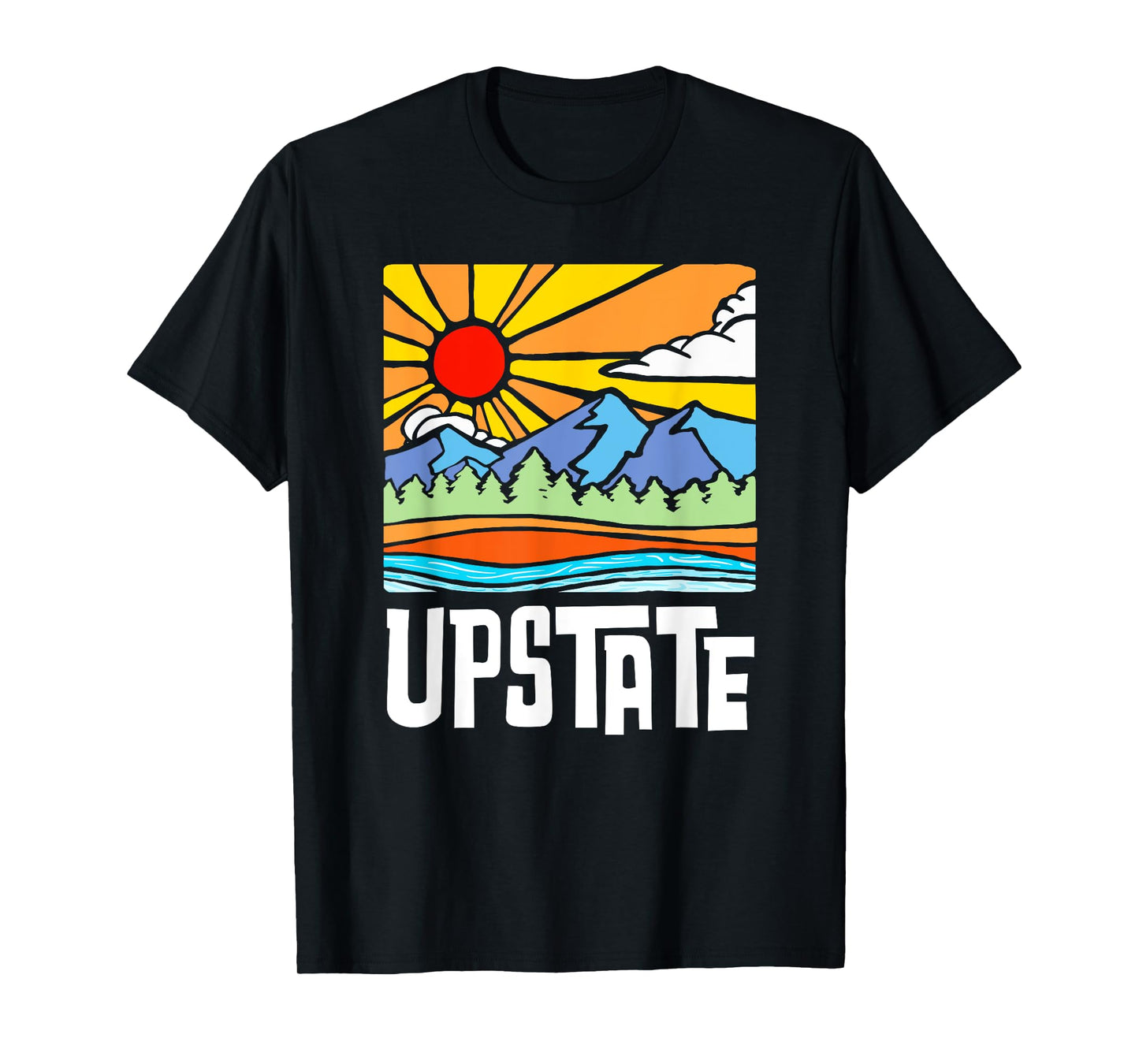 Upstate New York Artistic Nature & Mountains Vintage Graphic T-Shirt